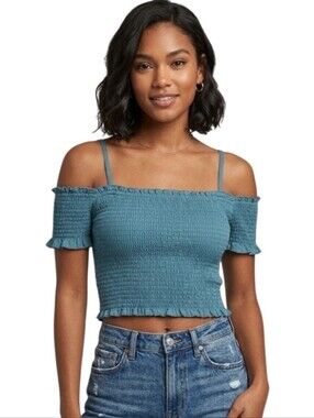 Endless Love Smocked Off Shoulder Crop Top